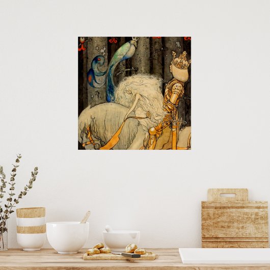 “The Bluebird” by John Bauer ポスター (キッチン)