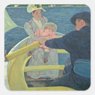 The Boatingパーティー, 1893-94 (キャンバス上の油) スクエアシール