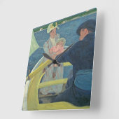 The Boatingパーティー, 1893-94 (キャンバス上の油) スクエア壁時計 (傾斜)
