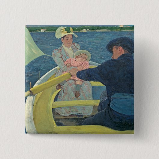 The Boatingパーティー, 1893-94 (キャンバス上の油) 缶バッジ (正面)