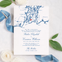 The Bohlin 結婚式招待状 - ニューポートRIマップ