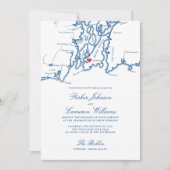 The Bohlin Wedding Invitation – Newport RI Map 招待状 (正面)