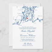 The Bohlin Wedding Invitation – Newport RI Map 招待状 (正面)
