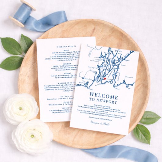 The Bohlin Wedding Weekend Itinerary Card Newport サンキューカード
