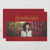 THE BOLD GRADUATE | フォト 卒業式 招待状 (正面/裏面)