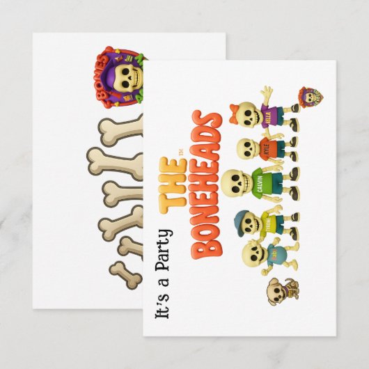 The Boneheads™ パーティー 招待状 (正面/裏面)