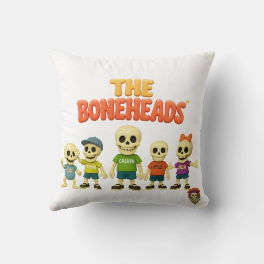 🦴 The Boneheads™ Throw Pillow クッション (裏面)