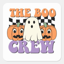 The Boo Crew かわいいハロウィン スクエア ステッカー