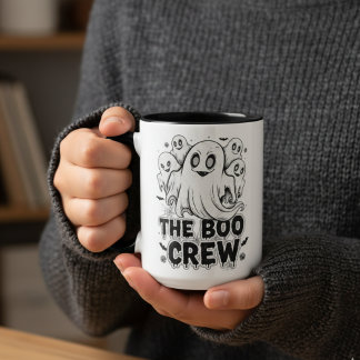 The Boo Crew ハロウィンマグカップ - かわいいスプーキーゴーストコーヒー マグカップ