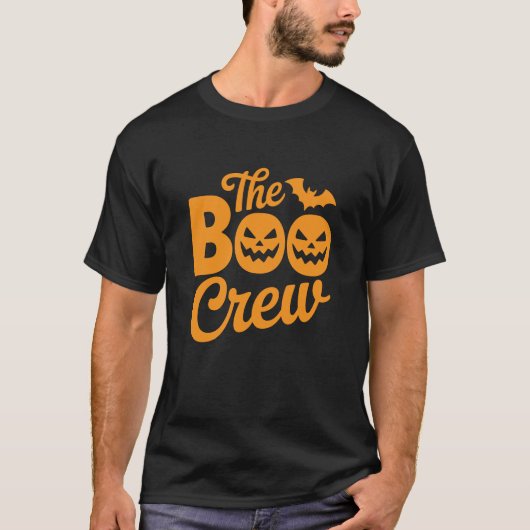 The Boo Crew Jack-O'-Lantern & Bat Halloween Tシャツ (正面)