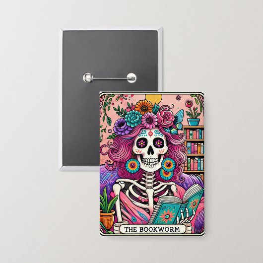 The Bookworm  缶バッジ (正面/裏面)