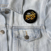 The Boss Crown – Gold Motivation Power Button 🔥 缶バッジ (インサイチュ)