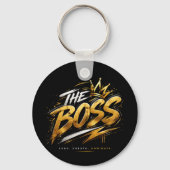 The Boss Crown – Gold Motivation Power Keychain 🔥 キーホルダー (正面)