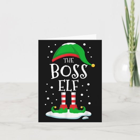 The Boss Elf Christmas Family Matching Xmas Group  カード (正面)