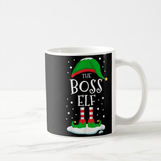 The Boss Elf Christmas Family Matching Xmas Group コーヒーマグカップ (右)
