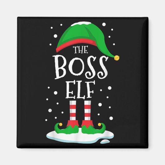 The Boss Elf Christmas Family Matching Xmas Group  マグネット (正面)