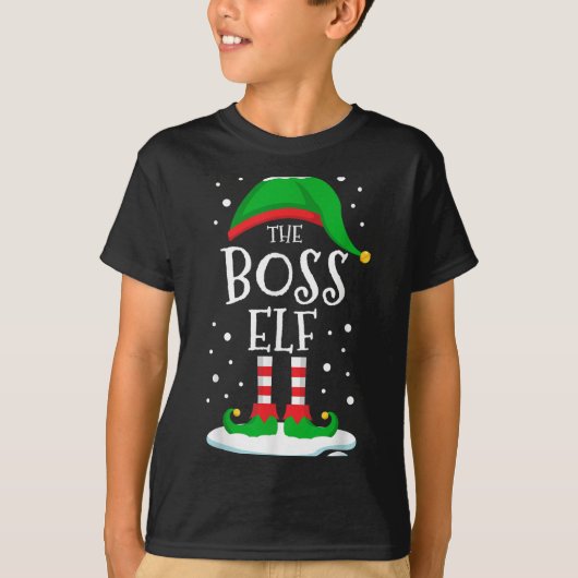 The Boss Elf Christmas Family Matching Xmas Group  Tシャツ (正面)