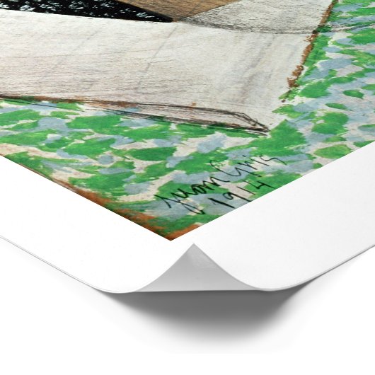 The Bottle of Banyuls, 1914 (gouache & collage) ポスター (角)