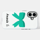 The Bow Phone Case with/あなたの名前、ターコイズ Case-Mate iPhoneケース (裏面 (横))