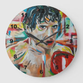 The Boxer Painting by Alfred Fox ラージ壁時計 (正面)