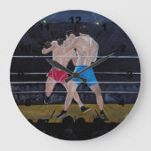 The Boxers Painting by Alfred Fox ラージ壁時計 (正面)