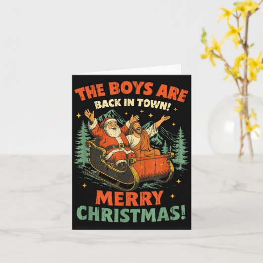 The Boys Are Back In Town Merry Christmas  カード (黄色い花)