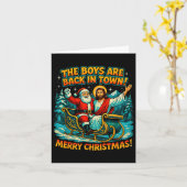 The Boys Are Back In Town Merry Christmas Design  カード (黄色い花)