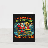The Boys Are Back In Town Merry Christmas Design  カード (正面)
