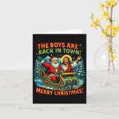 The Boys Are Back In Town Merry Christmas Design  カード (黄色い花)