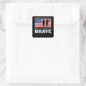 The Braveのために無料のホーム – 米国国旗 スクエアシール (バッグ)