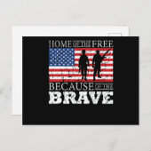 The Braveのために無料のホーム – 米国国旗 ポストカード (正面/裏面)
