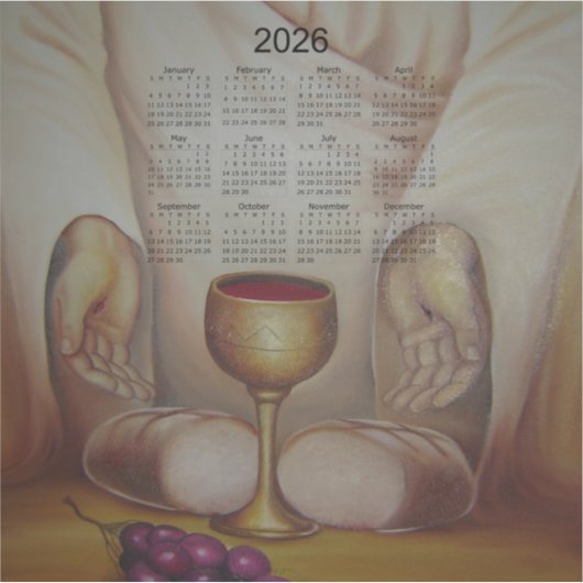 The Bread of Life: Holy Eucharist 2026 Calendar シール (正面)
