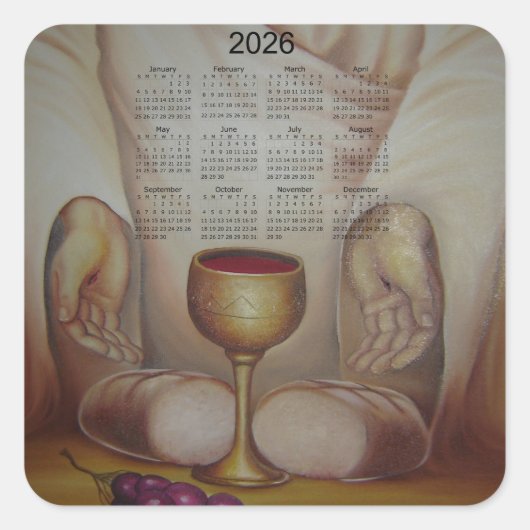The Bread of Life: Holy Eucharist 2026 Calendar スクエアシール (正面)