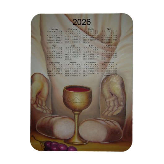The Bread of Life: Holy Eucharist 2026 Calendar マグネット (縦)