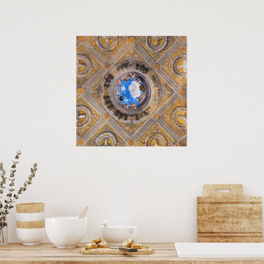 The Bridal Chamber, Ceiling by Andrea Mantegna  ポスター (キッチン)