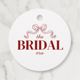 The Bridal Era | 赤いリボンのリボンスケッチ ウェディング フェイバータグ