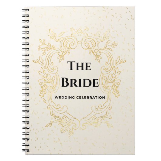 The Bride – Gold Frame Wedding Design notebook ノートブック (正面)