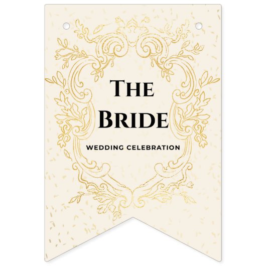 The Bride - Gold vintage framebunting banner バンティングフラッグ (第1の旗)