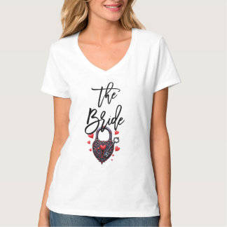The Bride Goth Heart Lock and Key Tシャツ