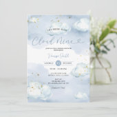The Bride is Cloud Nine Bridal Shower Gold Glitter 招待状 (スタンド正面)