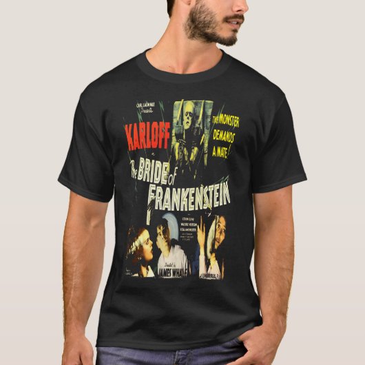 The Bride of Frankenstein Horror V24 Men's T-Shirt Tシャツ (正面)