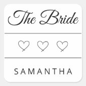 The Bride Personalized Wedding Design スクエアシール (正面)