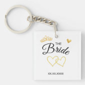 The Bride Wedding Date Elegant Design キーホルダー (正面)