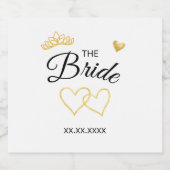 The Bride Wedding Date Elegant Design スパークリングワインラベル (シングルラベル)