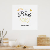 The Bride Wedding Date Elegant Design ポスター (キッチン)