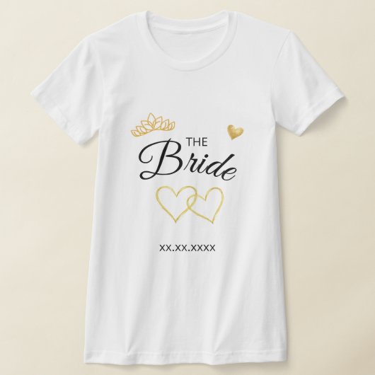 The Bride Wedding Date Elegant Design Tシャツ (レイダウン)