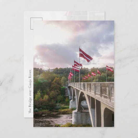 The Bridge over Gauja River, Sigulda, Latvia ポストカード (正面/裏面)