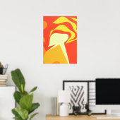 The Bright Unknown Yellow Abstract Art Print ポスター (ホームオフィス)