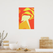 The Bright Unknown Yellow Abstract Art Print ポスター (キッチン)