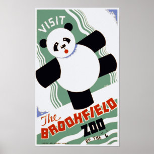 The Brookfield Zoo PandaヴィンテージWPAポスター ポスター
